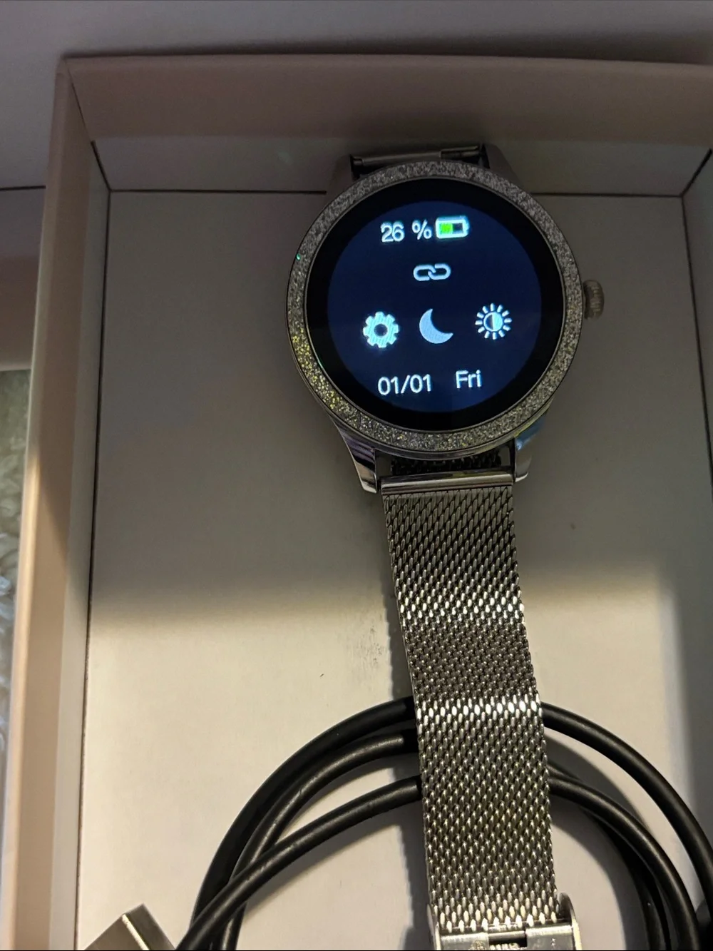 Silver Bluetooth Charging Smartwatch